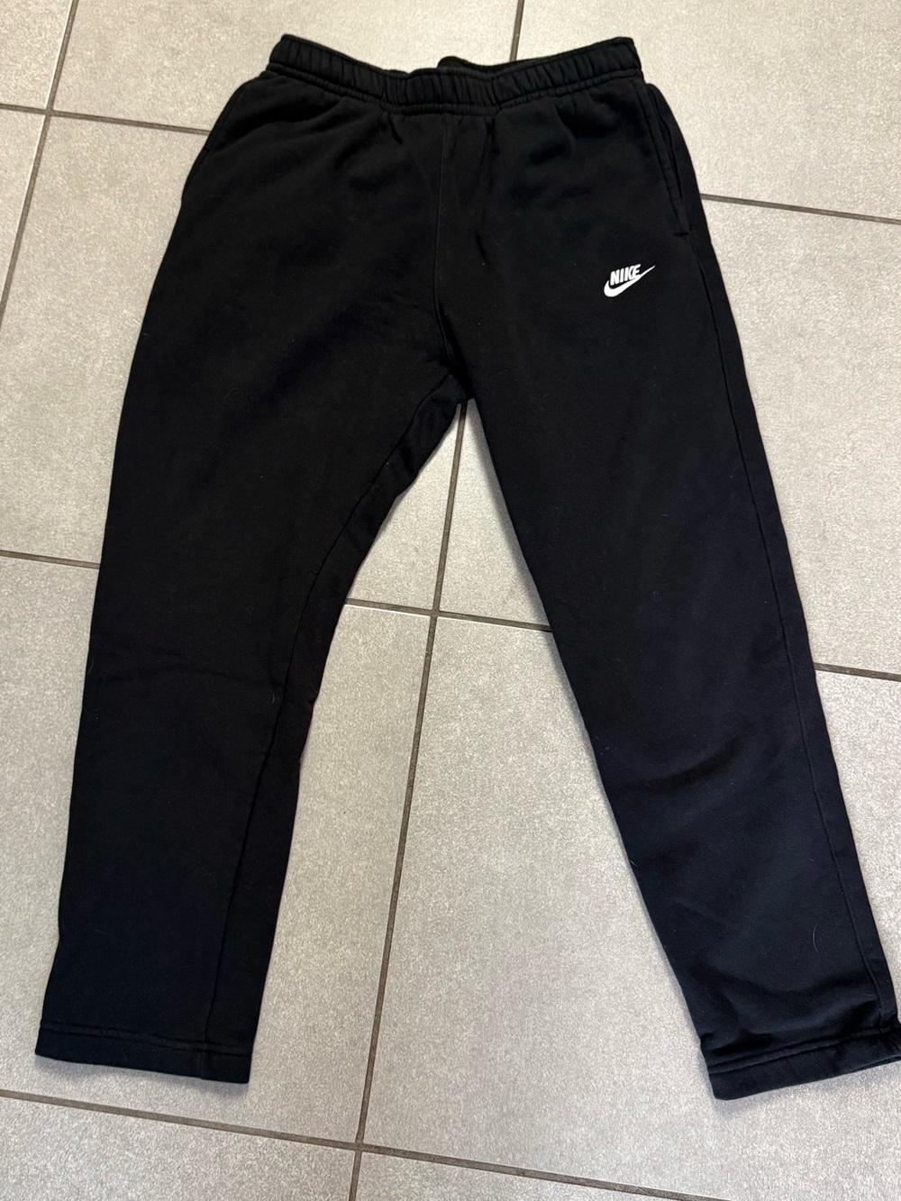 Nike Black Men’s Jogger Sweatpants with White Swoosh